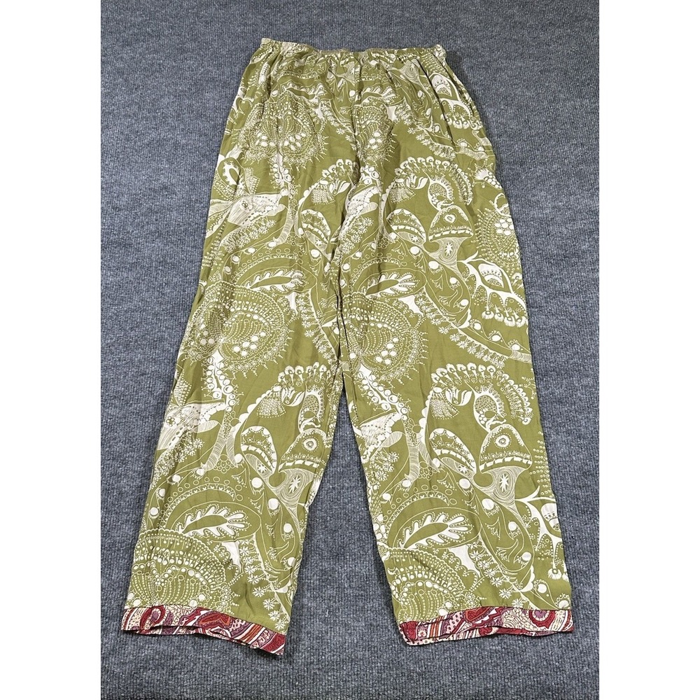 VTG Nothing Matches Womens Sz 2 Festival Flowy Pants Pull On Mushroom Hippie